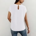 thumbnail image 4 of Womens Short Sleeve Shirts, Summer Tops for Women Casual Vintage Solid Color Loose Fit Crewneck Tees T-Shirts XS-L, 4 of 7