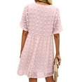 thumbnail image 3 of Niuer Womens Summer A Line Babydoll Short Dresses Swiss Dot Dress Flowy Dress Short Sleeve V Neck Dress, 3 of 3
