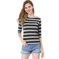 thumbnail image 4 of INSPIRE CHIC T-Shirt Décontracté Imprimé pour Femmes à Manches au Coude et Col Rond, 4 of 7
