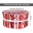 thumbnail image 6 of Soimoi 40Pcs Geometric & Texture Print Cotton Precut Fabrics For Quilting Craft Strips 2.5x42inches Jelly Roll - Red, 6 of 9
