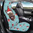 thumbnail image 7 of POLERO Protective Car Seat Covers for Automotive, Polyester Fabric Elastic Auto Front Seat Covers, Christmas French Bulldog, 7 of 7