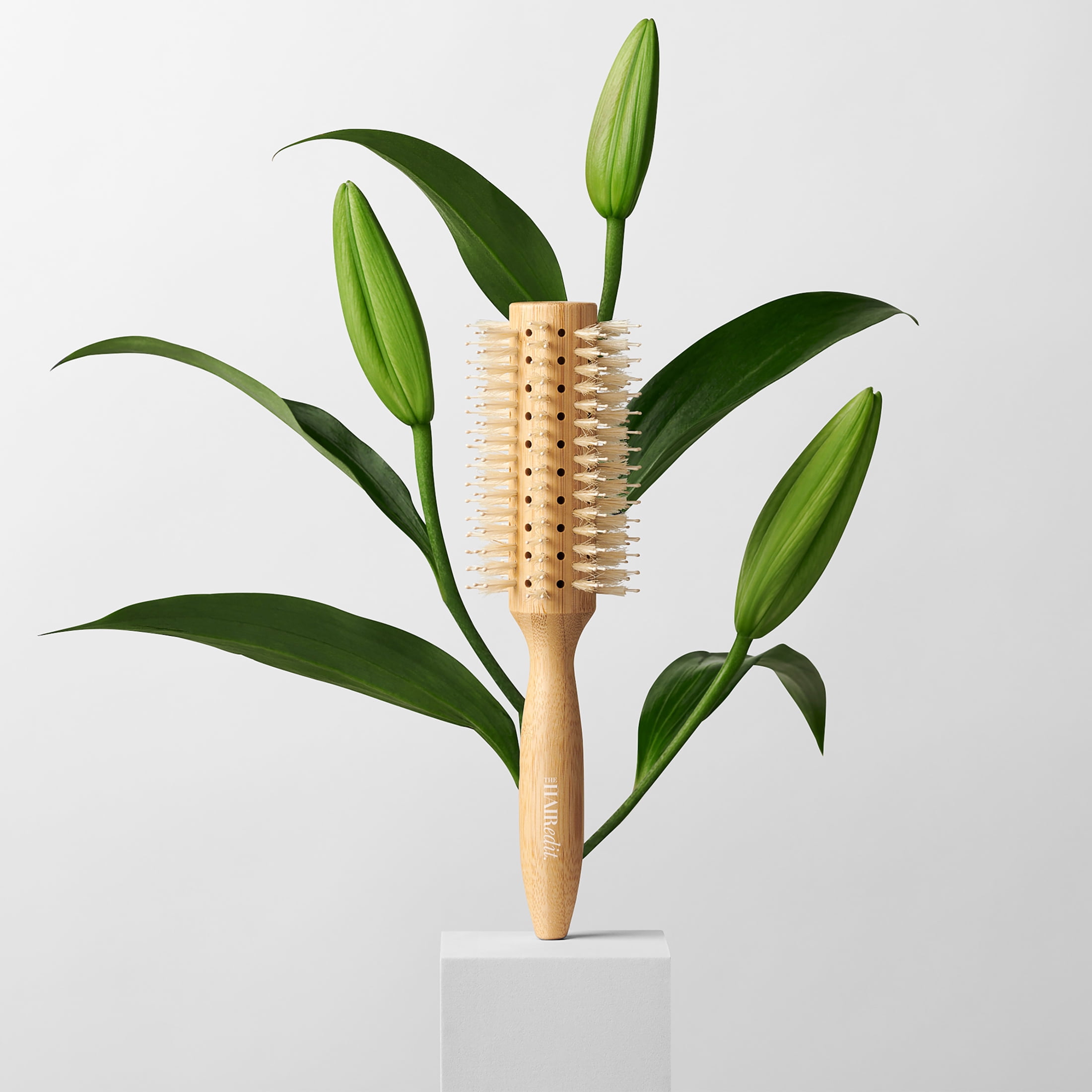 The Hair Edit Sleek Goddess Boar Bristle Bamboo Round Hair Brush