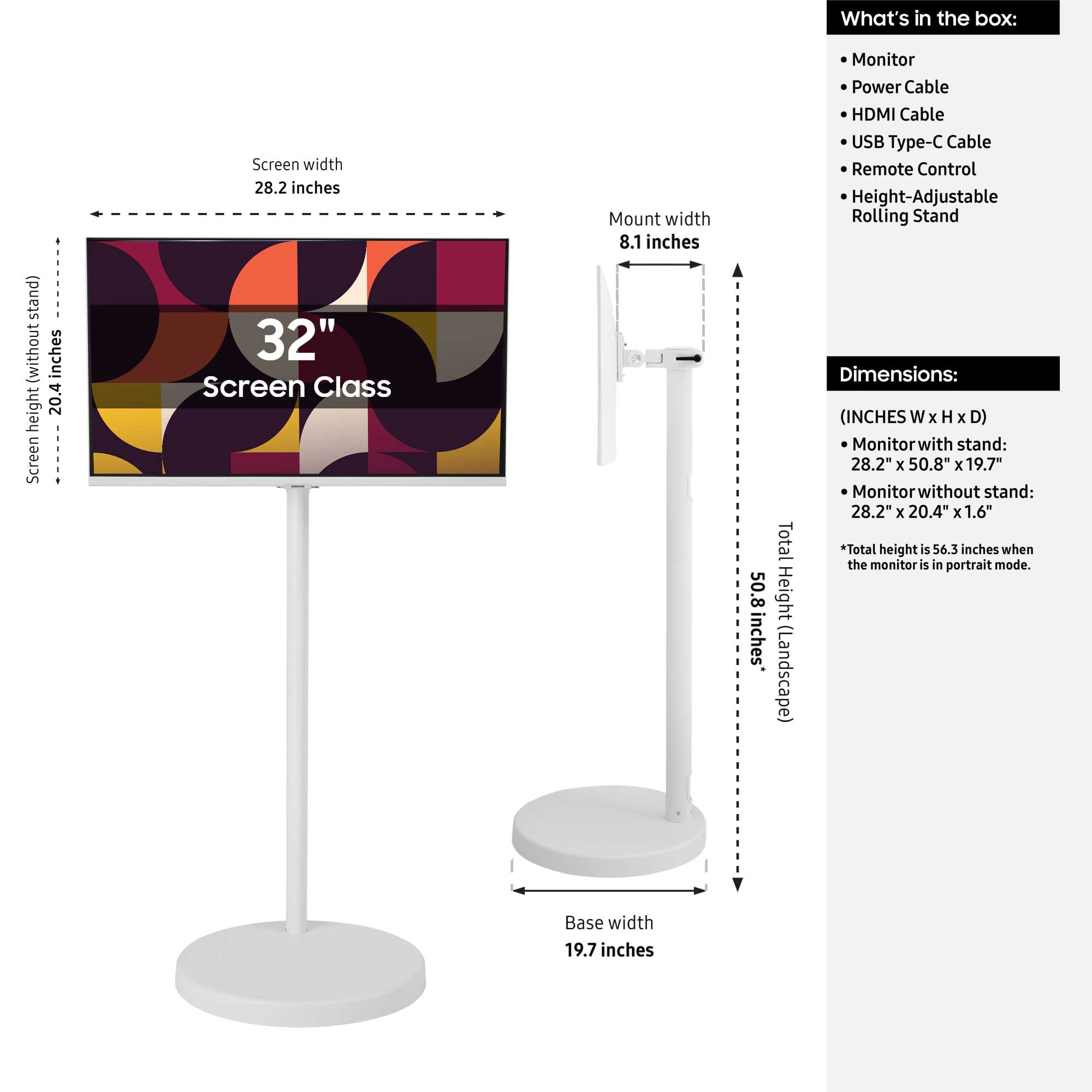 Samsung The Movingstyle Essential - 32" 4K UHD Smart Monitor with Adjustable Rolling Stand - F-LS32FM70-MSR