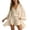 Beige, variant on 2026 New Women's Loose Cardigan and Drawstring Shorts Three-Piece Set V-Neck Lightweight Layered Casual Three-Piece Set(Beige,S)