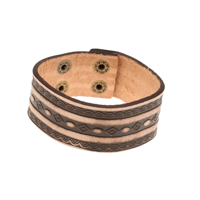 Muñequera de cuero Yuyangstore Rock Punk Wide Leather Hombre Correa Cinturón Brazalete