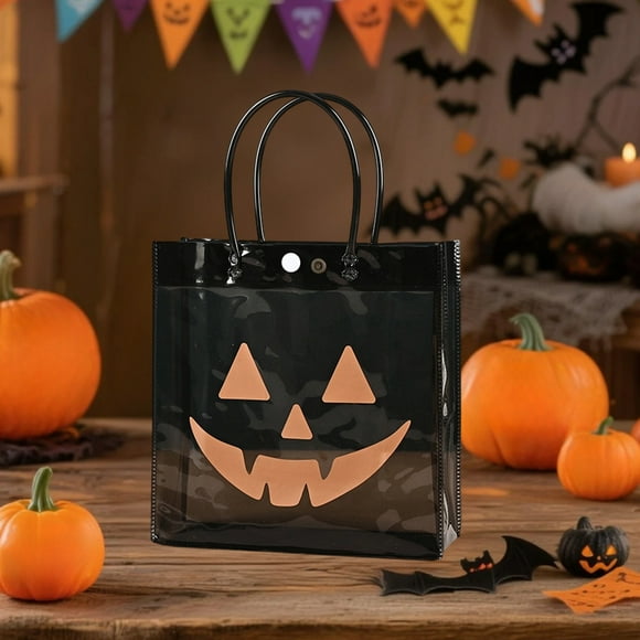 Bolso de PVC transparente | Bolso impermeable reutilizable | Organizador de Viajes Versátil | Embalaje para regalos de caramelos de Halloween | 7,87x7,87x3,15 in | Bolsa de almacenamiento