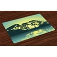 thumbnail image 1 of Ambesonne Abstract Place Mats Set of 4, Forest Tree Landscape, Standard Size, Blue and Green, 1 of 4