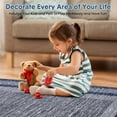 thumbnail image 5 of 8x10 Modern Rug Thin Washable Non-Slip Geometric Border Low Pile Foldable Soft Non-Shedding Indoor Accent Carpet Blue, 5 of 7
