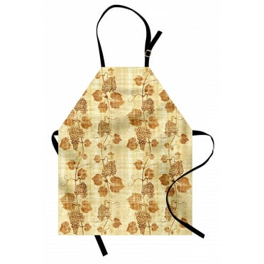 Vineyard Apron Cuisine Figure Ancient Egyptian Papyrus Like Parchment Aged Crumpled Artistic Display, Unisex Kitchen Bib Apron with Adjustable Neck for Cooking Baking Gardening, Cream, by Ambesonne
