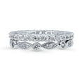 thumbnail image 2 of BERRICLE Sterling Silver Bubble Wedding Rings Bezel Set Round Cut Cubic Zirconia CZ Eternity Ring Set for Women, Rhodium Plated Size 6, 2 of 7
