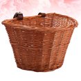 thumbnail image 1 of Minkissy D Shape Wicker Bike Carrier Detachable Front Handlebar Storage For Kids Honey 1Set, 1 of 6