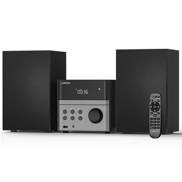 Sistema de Estéreo Integrado LONPOO Reproductor de CD Bluetooth 30W