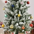 thumbnail image 2 of Christmas Tree HOMCOM 6ft Unlit Snow-Flocked Slim Pine Artificial Christmas Tree with Realistic Branches and 394 Tips,Flocked Christmas Tree, 2 of 8