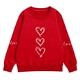 thumbnail image 2 of AUDeals Girls Heart Print Sweatshirt - Round Neck Long Sleeve Loose Fit Pullover Top for Kids Spring Fall Casual Everyday Wear, 2 of 6