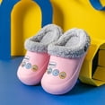 thumbnail image 2 of Kids Girls Boys Lining Clogs Shoes Garden Shoes Cartoon Comfort Faux Fur Lined House Bedroom Slippers Lightweight Winter Warm Slip On Yarn Clog Non-Slip Waterproof Slippers Pink 16, 2 of 6