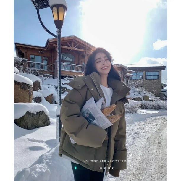 Grey Down Jacket Women Coat Black Hooded Fashion American Streetwear Y2K Style Duck Down Feather Female Winter Short Outwear Bodega Aurrera en linea