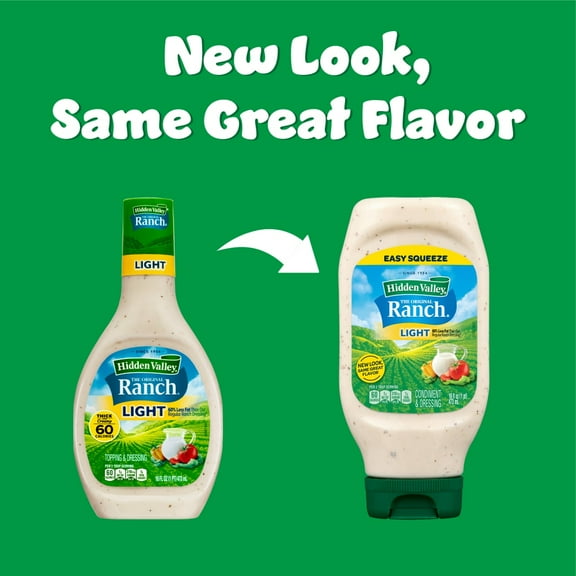 Hidden Valley Light Ranch Dressing Salad Dressing for Quick Meals