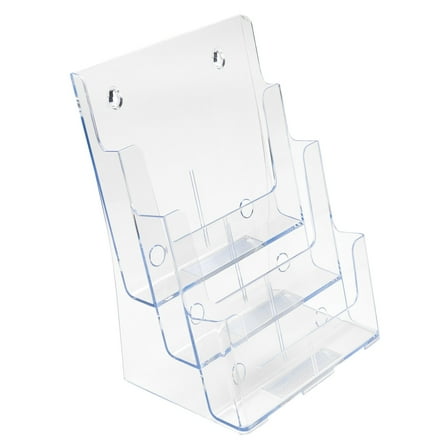 Deflect-O® 3-Tier Magazine Literature Holder, 12 5/8"H x 9 1/2"W x 6 1/4"D, Clear