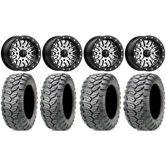 MSA Brute Beadlock 14" ATV Wheels 26" Ceros Tires Sportsman 550 850 1000