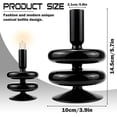 thumbnail image 2 of ABCISI  Taper Candle Holders, Glass Candle Stick Holder Modern Candle Holders for Tapered Candlesticks Wedding Reception Centerpieces Christmas (Black), 2 of 13