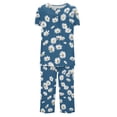 thumbnail image 2 of COM1950s Ensembles de Pyjama pour Femmes, Ensemble de Pyjama pour Femmes, Ensemble de Pyjama Décontracté à Col Rond Imprimé Boutonné, Ensembles de Pyjama pour Femmes, Capris pour Femmes pour l'Été, 2 of 5