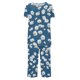 thumbnail image 4 of Conjunto de Pijama de las Mujeres Suelto Impreso Cuello Redondo Botón Hasta Capris, Dos Piezas Conjunto de Pantalones Cortos para Casual Y Sueño, 4 of 5