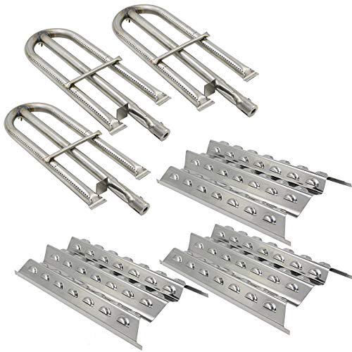 Hisencn Pièces de Rechange en Acier Inoxydable pour Modèles de Gril à Gaz Perfect Flame 3019LNG, Brûleur de Gril en Acier Inoxydable & Kit de Réparation de Plaque Chauffante