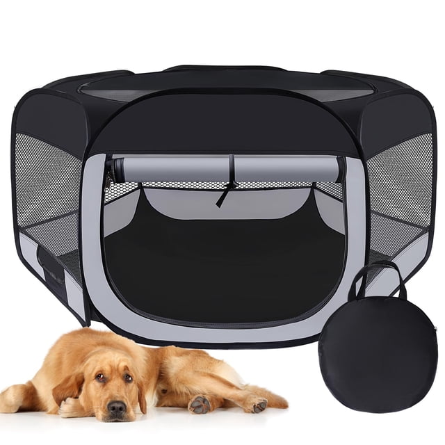 Corral Portátil para Mascotas Día de las Mujeres para Perros, Gatos, Conejos y Cachorros Gris Talla L