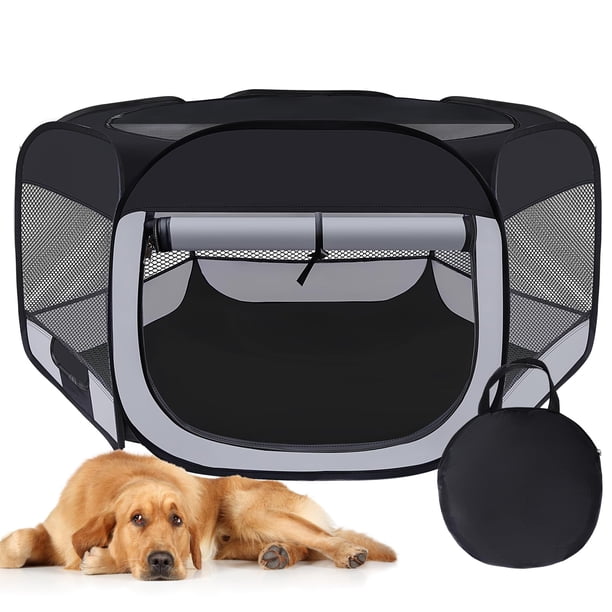 Corral para Mascotas Portátil Día de la Mujer para Perro Gato Conejo Cachorro Gris M