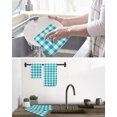 thumbnail image 5 of Turquoise Checkered Kitchen Dish Towels for Drying Dishes Set of 2, Farmhouse Buffalo Plaid Waffle Weave Microfiber Hand Tea Bathroom Towels Quick Dry & Absorbent Towel 15.7x23.6, 5 of 7