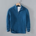 thumbnail image 1 of Suéter de cuello alto medio grueso con aguja gruesa para hombre, suéter con cremallera, suéter suelto, chaqueta de punto para hombre, 1 of 5