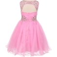 thumbnail image 2 of Little Girls Mesh Junior Bridesmaid Beaded Princess Flowers Girls Dresses Red 4 (C650C07), 2 of 3