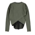 thumbnail image 4 of bar III Womens Chiffon Trimmed Knit Sweater, Green, Large, 4 of 4