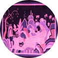 thumbnail image 1 of Ahgly Company Indoor Round Oriental Pink Asian Inspired Area Rugs, 7' Round, 1 of 4