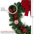 thumbnail image 7 of Northlight Red Bow and Mixed Foliage Artificial Christmas Wreath with Ornaments, 30-Inch, 7 of 7