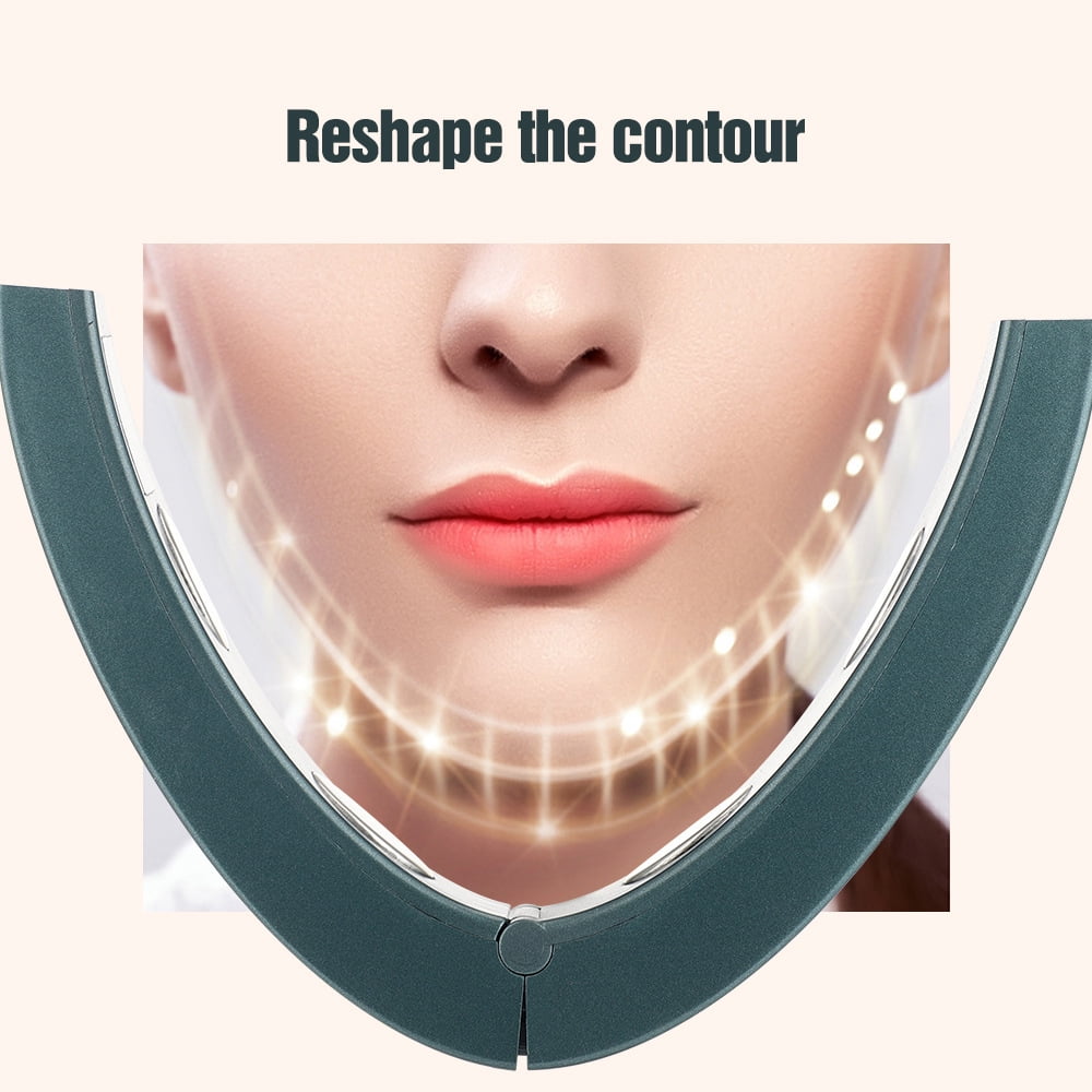 Facial Beauty Device Vibration Face and Neck Lift Massage Red Light Therapy V Face Lifting Device With Heating