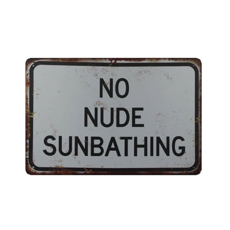 No Nude Sunbathing metal tin sign vintage style reproduction 12 x 8