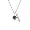 thumbnail image 2 of Delight Jewelry Silvertone Green Enamel 2-D Turtle Spinner Silvertone Forever Bar Charm Necklace, 23", 2 of 4