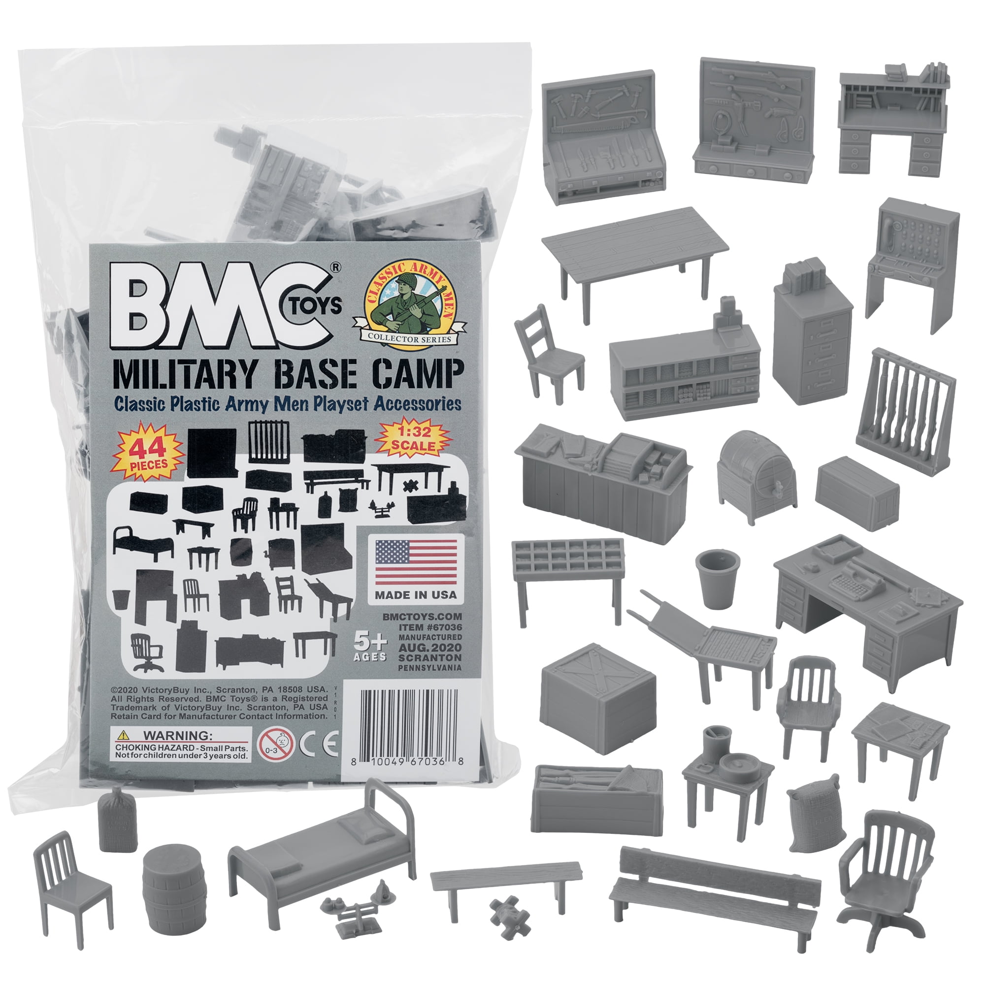 BMC Classic Marx Military Base Camp Playset - 44pc Plastic Army Men Accessories & Furniture - View #7
