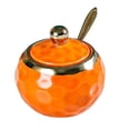 thumbnail image 2 of HLONK Ceramic Sugar Bowl Container with Lid and Spoon Spice Seasoning Box Ceramic Condiment Pot Condiment Jar for Counter White, 2 of 8