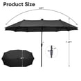 thumbnail image 5 of Ainfox 13ft Large Patio Umbrella with Solar Lights, Outdoor Double-Sided Rectangle Market Heavy Duty Umbrellas without Base,Black, 5 of 8