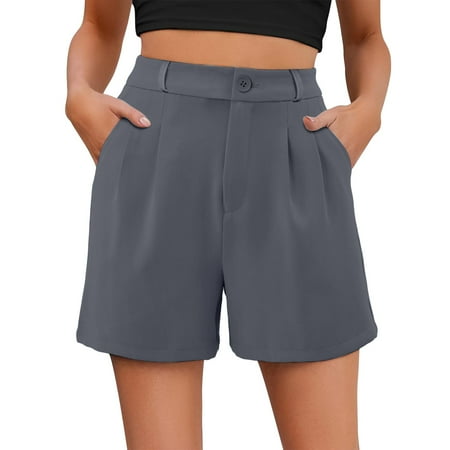 WNVMWI Womens Shorts Yoga Shorts for Women Jean Shorts 7 Inch Inseam Womens Dressy Shorts Casual High Waist Wide Leg Shorts Side Pockets Casual Shorts Hot Pants Workout Bottoms Jean Short Grey Mi L