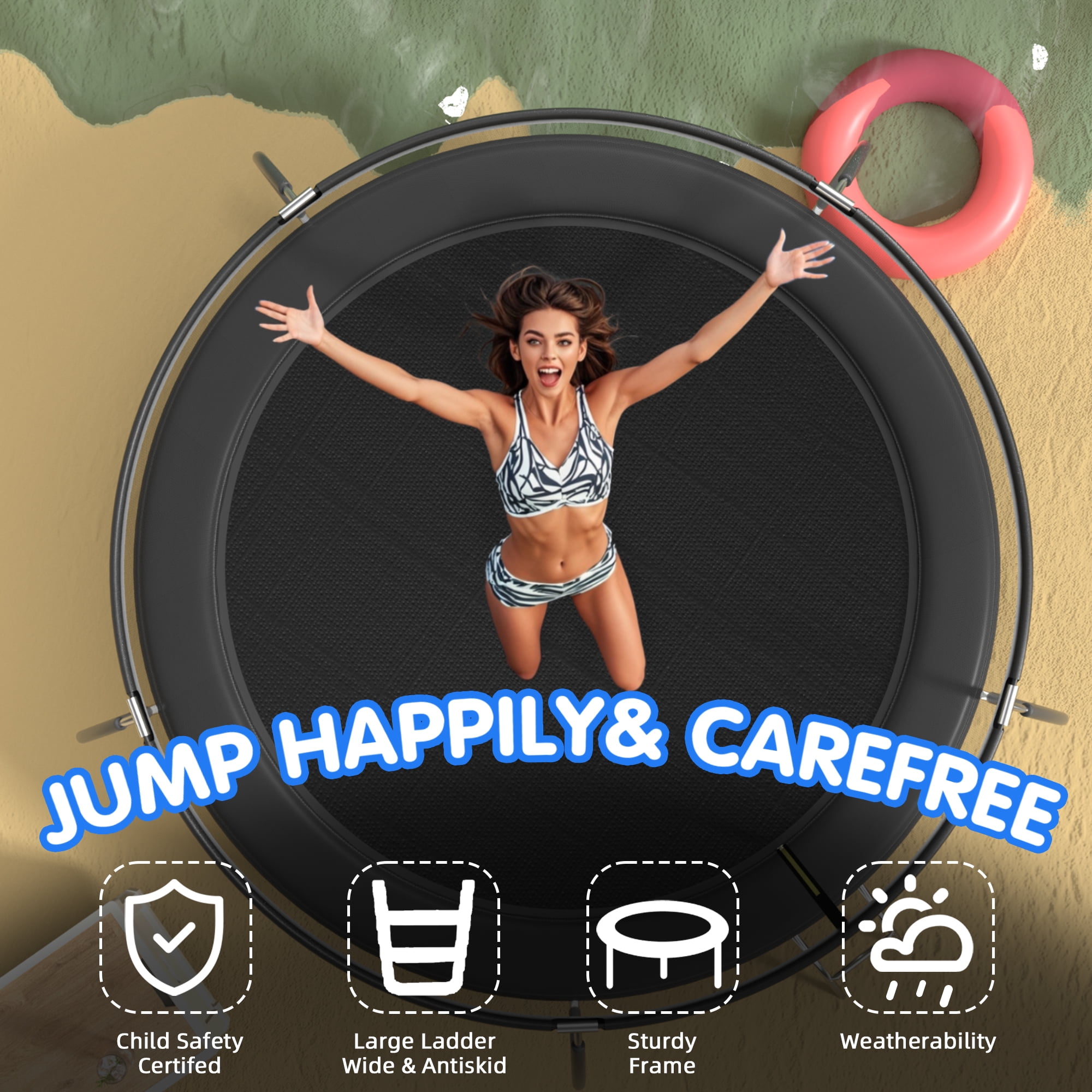 SENCHO GINSYTALIOR, 14 FT Heavy Duty Outdoor Trampoline with