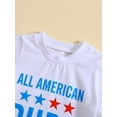 thumbnail image 4 of Wassery Baby Boys 2 Piece Summer Outfits 4th of July Shorts Sets Letter Print Short Sleeve T-Shirt and Elastic Striped Shorts 6 12 18 24 Months Infant Boy Independence Day Clothes, 4 of 8