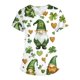 thumbnail image 4 of Xuyuer Women's St. Patrick's Print Fashionable Casual V Neck T Shirts Casual Rolled Short Sleeve Side Split Summer Tops Loose Fit Print Graphic Tees Top Outfit for Casual, 4 of 5
