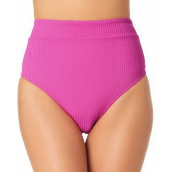 MSRP $20 California Waves Juniors' High-Waist Bikini Bottoms Pink Size Large