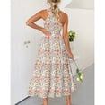 thumbnail image 3 of Vestido largo floral de un solo hombro para fiestas de verano, bodas en la playa y vacaciones Encanto bohemio, 3 of 6