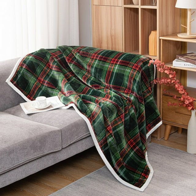 Manta cepillada para el hogar, forro polar reversible y cepillado, decoración ligera para cama o sofá, medianoche nórdica