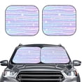 thumbnail image 2 of Fotbe Striped Gradient Juego de 2 Piezas de Parasoles para Parabrisas | Bloqueador Solar para Auto | Accesorios Plegables para Protección Solar Interior-Large, 2 of 6