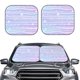 thumbnail image 2 of Balery Striped Gradient Parasol para parabrisas de coche de 2 piezas | Parasol plegable para parabrisas delantero de coche para la mayoría de sedanes-Medium, 2 of 6